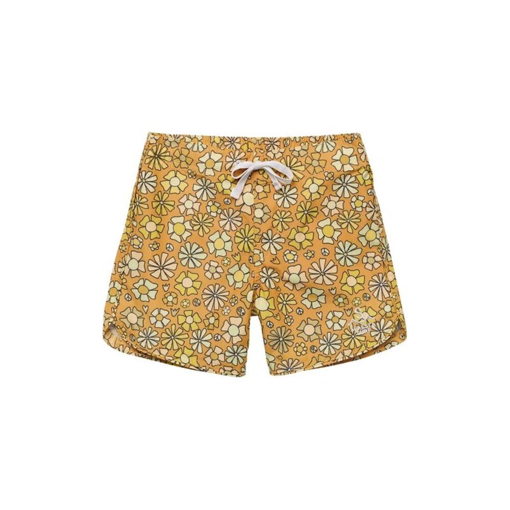 Seaesta Surf Boys  X Surfy Birdy Retro Daydream Surfy Boardshorts, Yellow
